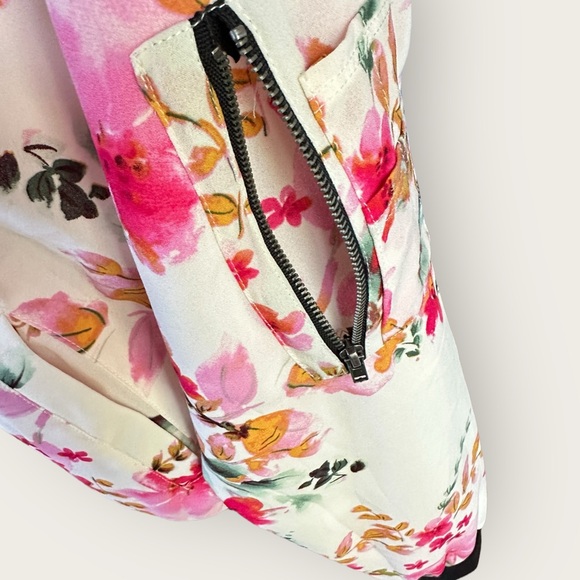 Sanctuary Pink Floral Bomber Jacket, Size M - Picture 10 of 13